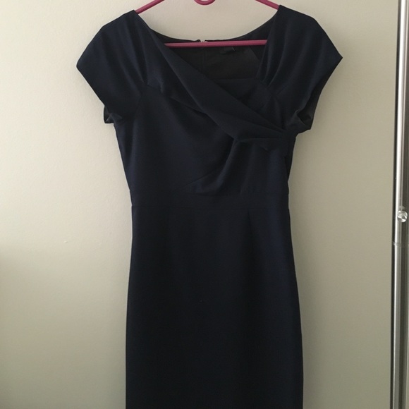 Navy blue shirt sleeved dress