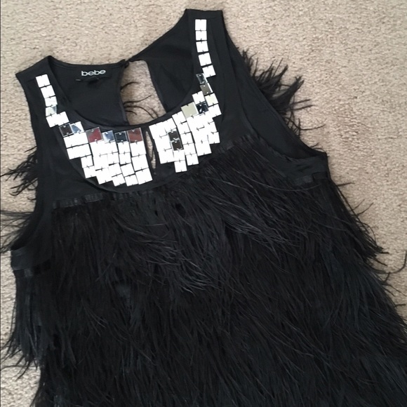 Bebe glam feather top