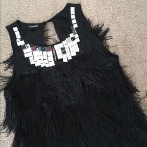 Bebe glam feather top