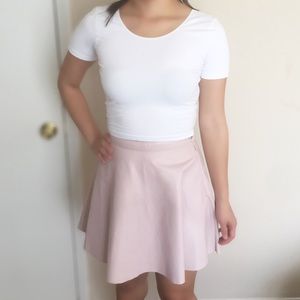 American Apparel Pink Leather Skirt 50s Style