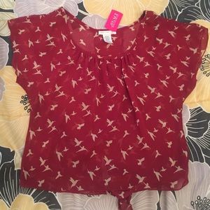 Red short blouse