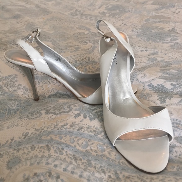 SOLD - Nine West White Patent Leather Heels