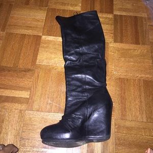 A S H leather wedge boots