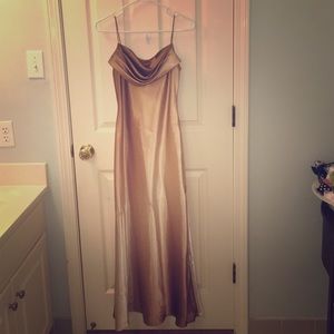 Bronze floor length dress