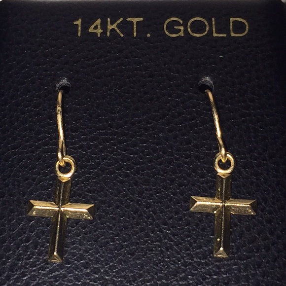 14 Kt. Gold Cross Earrings