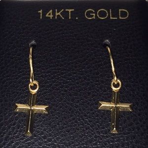 14 Kt. Gold Cross Earrings