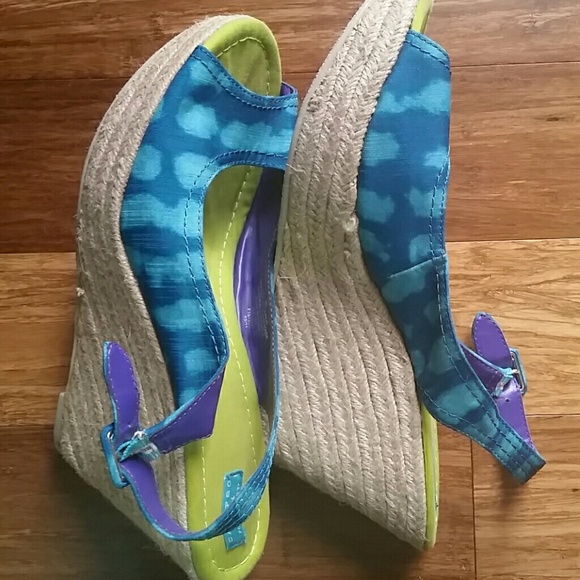 Calypso St. Barth tie-dye wedges shoes 10 - Picture 1 of 3