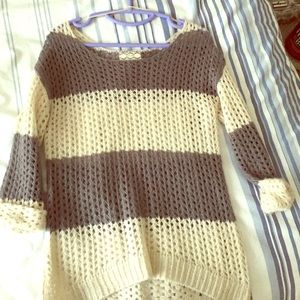 Gray & cream sweater