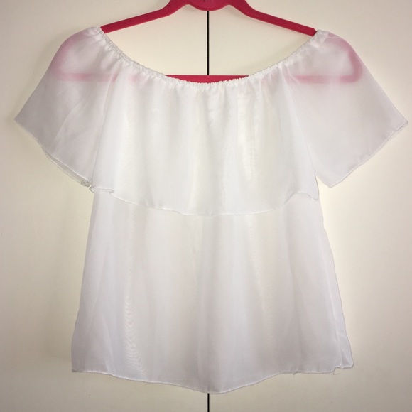 Free People Tops - Sheer off the shoulder blouse, never worn!