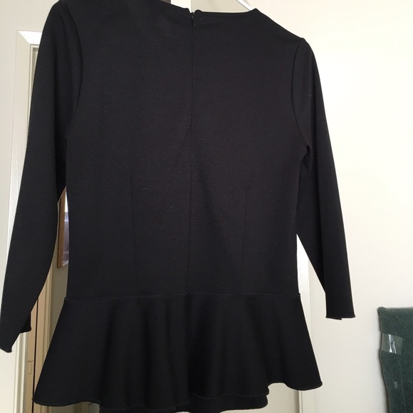 Ponte Knit Peplum Blouse, 3/4 sleeves - Picture 2 of 3