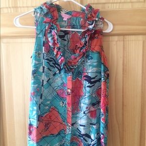 Lilly Pulitzer Reenie Top in X Marks the Spot