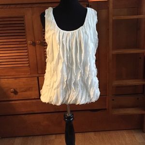 White Ruffle Tank Top