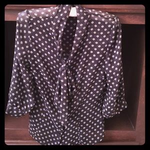 Polka Dots! Front-tie shirt.