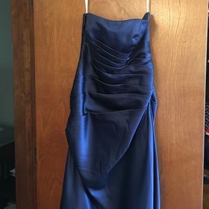 Silk navy evening gown/prom dress