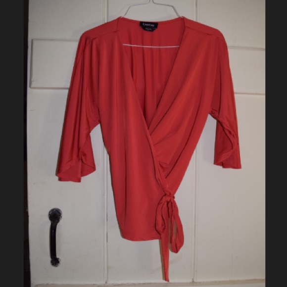 Bebe coral wrap top Size S