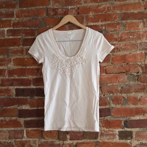 J.crew cotton tee with silk flowers