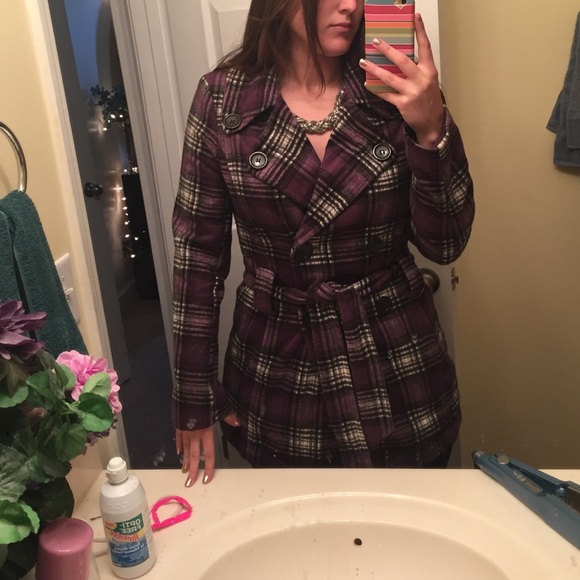 Super Cute Jou Jou Tie-Waist Pea Coat - Picture 3 of 3