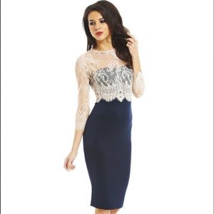 AX Paris lace sleeve midi dress