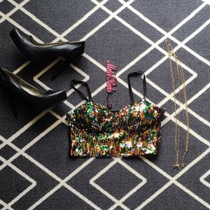 Multicolor Sequins Motel Tatun Bralette