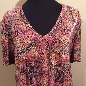 Brittany Black pink, black, white striped top