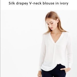🎀NEW🎀 J Crew Silk Drapey V Neck Top