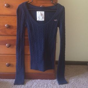 Navy blue V-neck sweater
