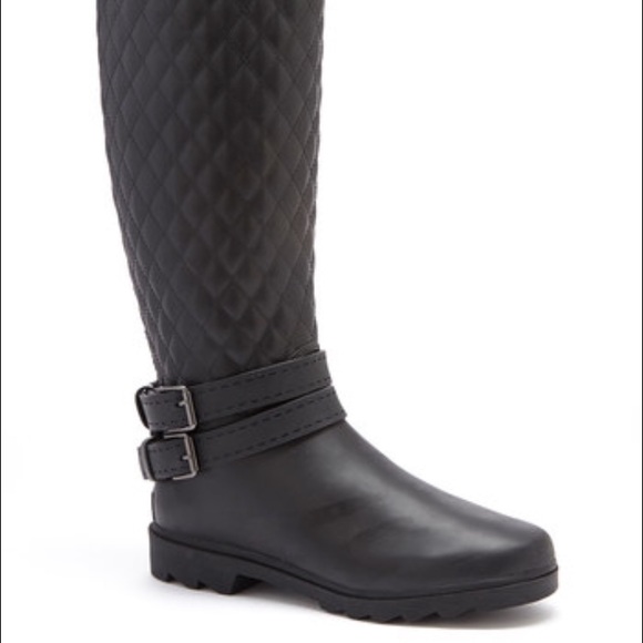 Forever Young Couture Black Rain Boots.