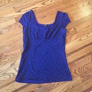 Express cobalt blue/purple cheetah print top
