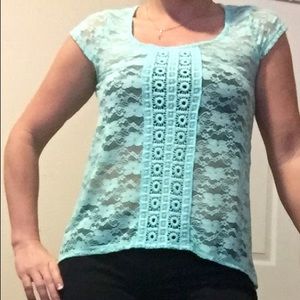 Lace turquoise top