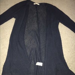 Navy Waffle Knit Cardigan