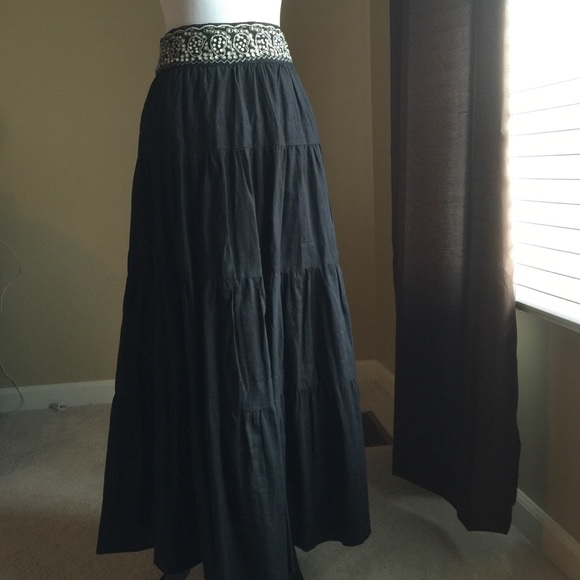 Carole Little black maxi skirt