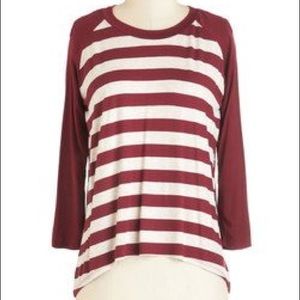 ModCloth Afternoon of Movies Top in Burgundy