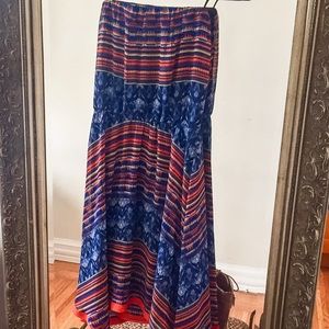 Anthropologie Maeve Tribal Prt Strapless Dress, XS