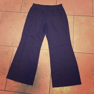 Saks Fifth Avenue black linen wide leg pants