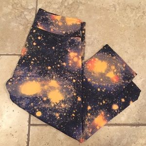 Space print yoga pant capri leggings