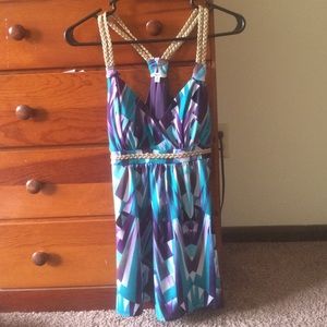 Greek style racer back dress tank