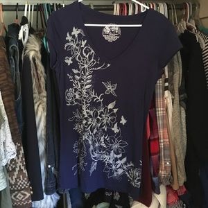 Floral V-neck