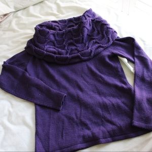 Tahari purple cable knit sweater