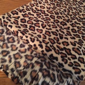 Fringed Leopard Scarf