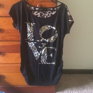 Leopard print dress tee