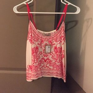Red and white tank top
