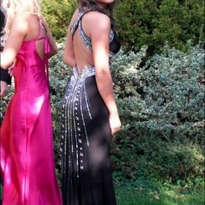 Black gown with silver embellishments
