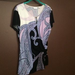 New York & Company Key Hole Blouse - Purple