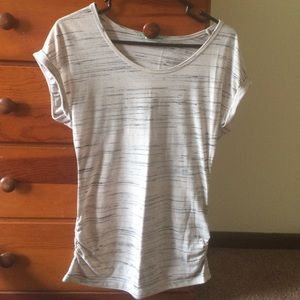 Cream colored scoop neck tee