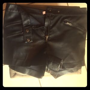 Faux leather shorts