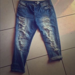 Medium wash boyfriend jeans