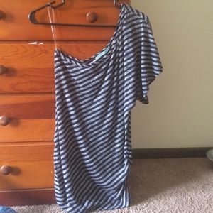 One shoulder casual dress top