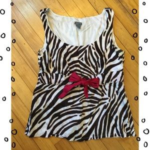 Ann Taylor Zebra striped Tank Top