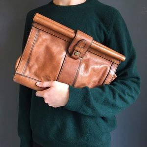 Fossil oversized leather clutch.