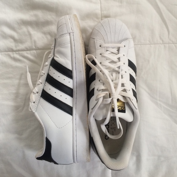 Black and White Adidas Superstar Sneakers
